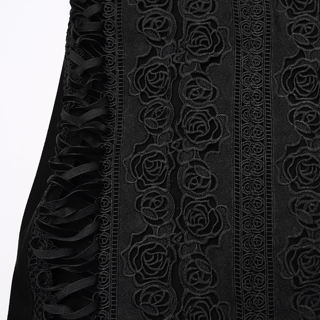 Goth Rose Fishtail Skirt