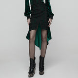 Goth Rose Fishtail Skirt