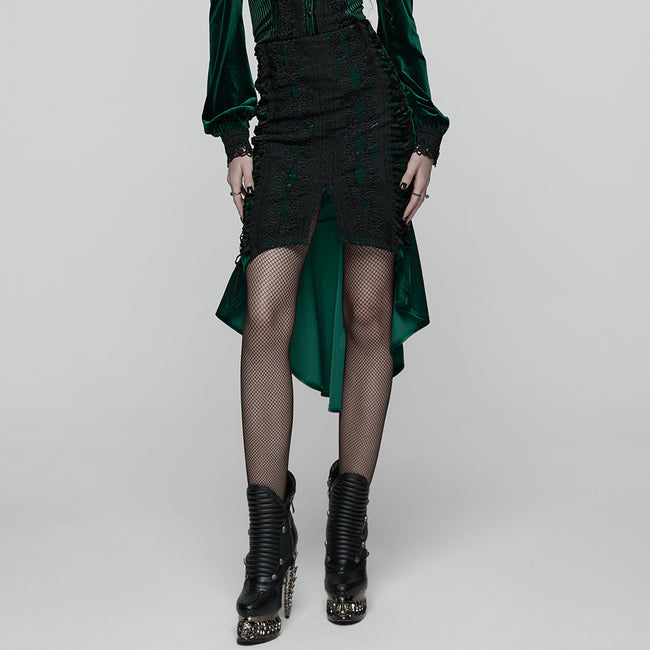 Goth Rose Fishtail Skirt