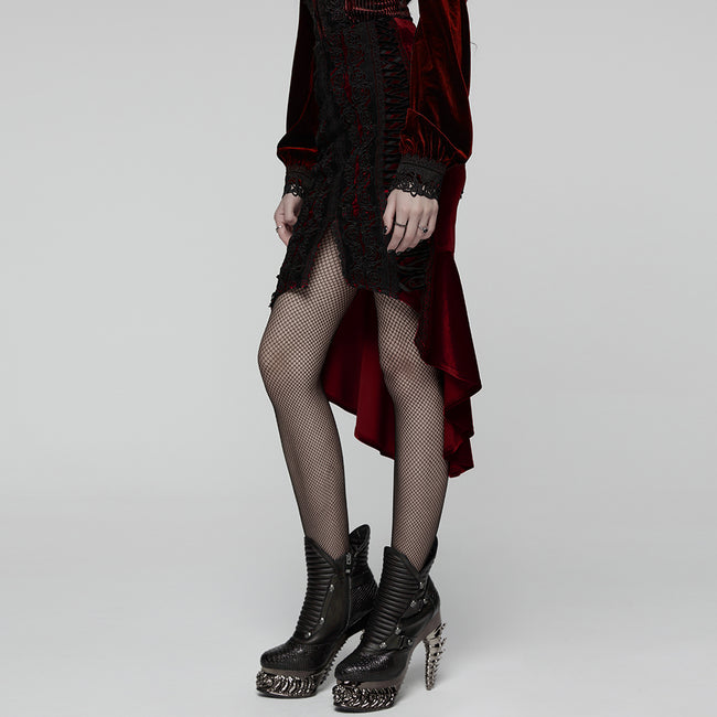 Goth Rose Fishtail Skirt