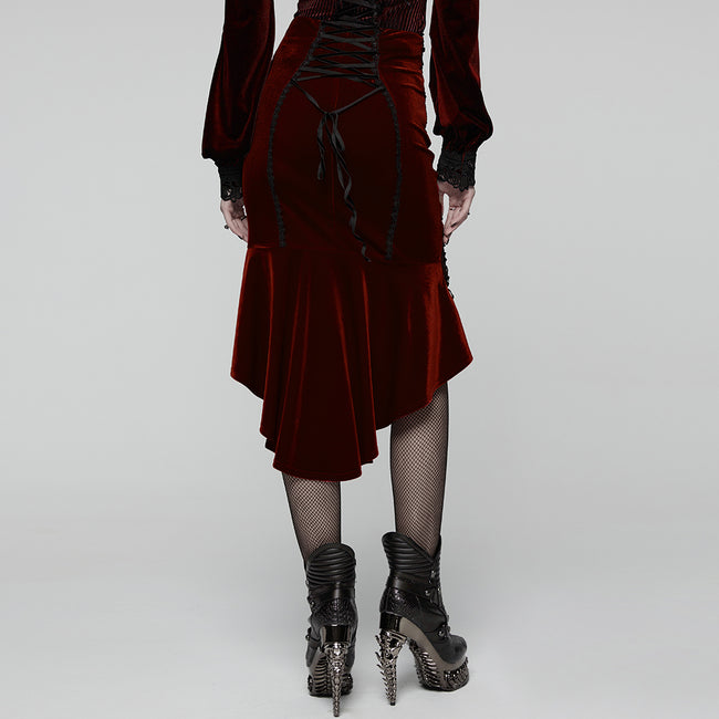 Goth Rose Fishtail Skirt