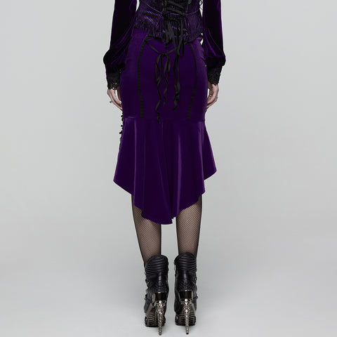 Goth Rose Fishtail Skirt