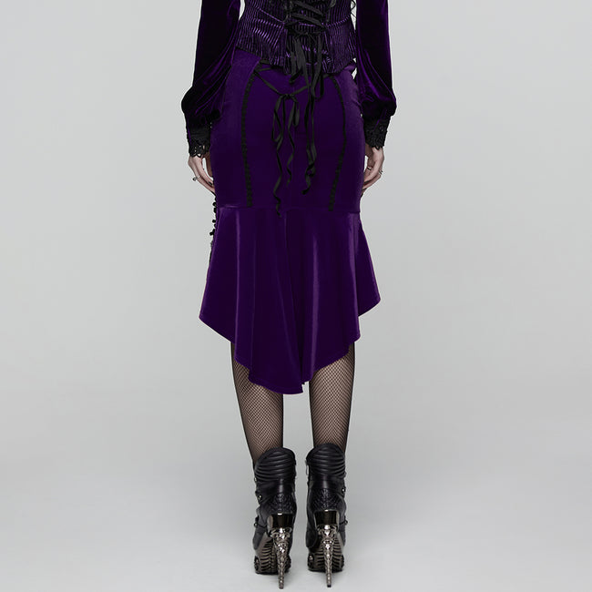 Goth Rose Fishtail Skirt