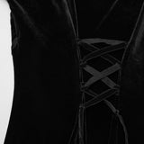 Goth Ruffled Sleeves Velvet Dress