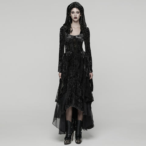 Gothic Hooded Layered Dress