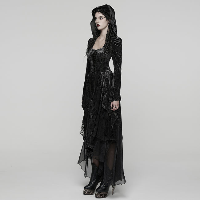 Gothic Hooded Layered Dress