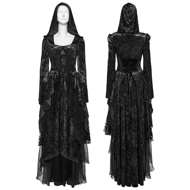 Gothic Hooded Layered Dress