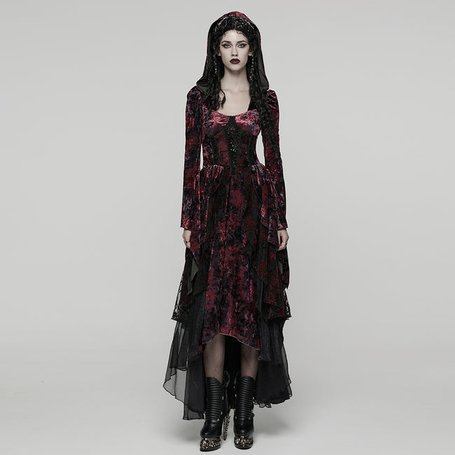 Gothic Hooded Layered Dress