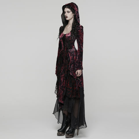 Gothic Hooded Layered Dress