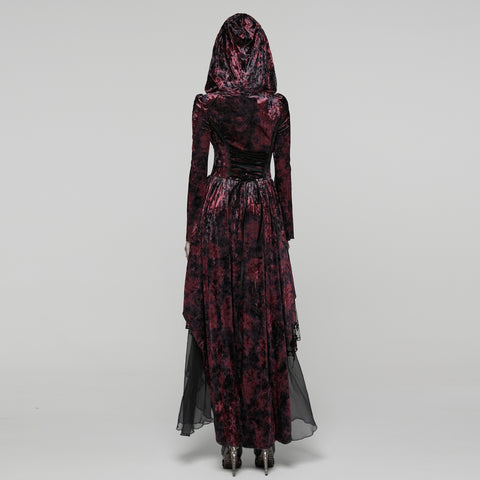 Gothic Hooded Layered Dress