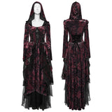 Gothic Hooded Layered Dress