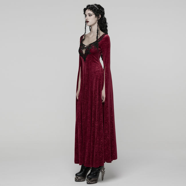 Goth Elegant Ethereal Dress, F.L / BlackRed Goth Elegant Ethereal Dress, F.L / BlackRed