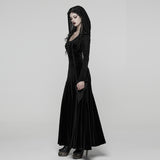 Goth Hooded Velvet Dress