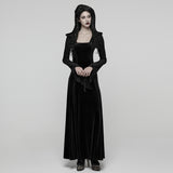 Goth Hooded Velvet Dress