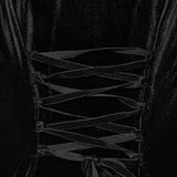 Goth Hooded Velvet Dress