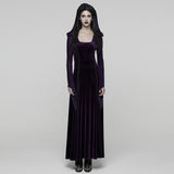 Goth Hooded Velvet Dress