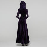 Goth Hooded Velvet Dress
