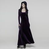 Goth Hooded Velvet Dress