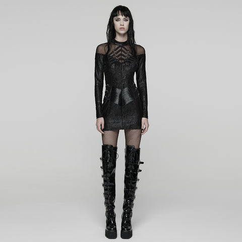 Punk Rebellious Sheer Mesh Dress