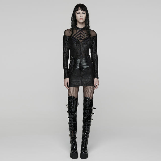 Punk Rebellious Sheer Mesh Dress Punkravestore Punk Rebellious Sheer Mesh Dress Punkravestore