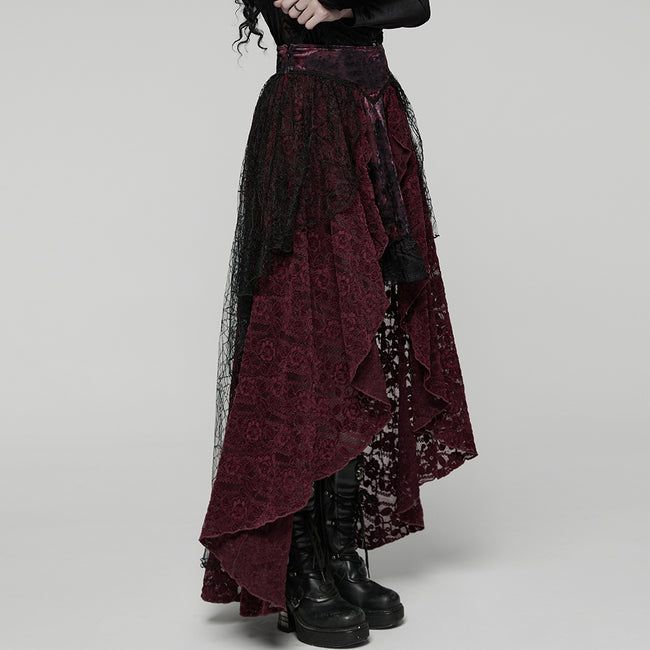 Goth Lace High-low Skirt