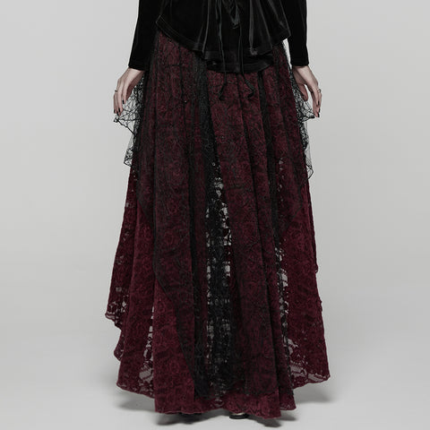 Goth Lace High-low Skirt