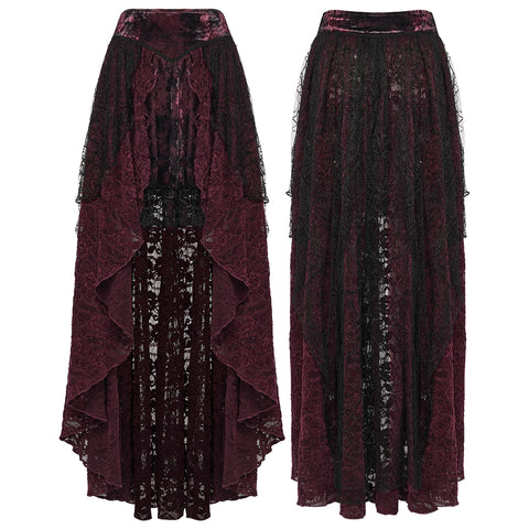 Goth Lace High-low Skirt