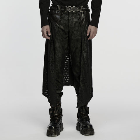 Punk tattered knitted Kilt