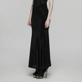 Goth lace velvet fishtail skirt