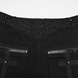 Punk Skull Embroidered Skirt