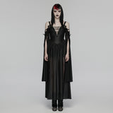 Goth off shoulder V-neck dress