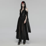 Goth off shoulder V-neck dress
