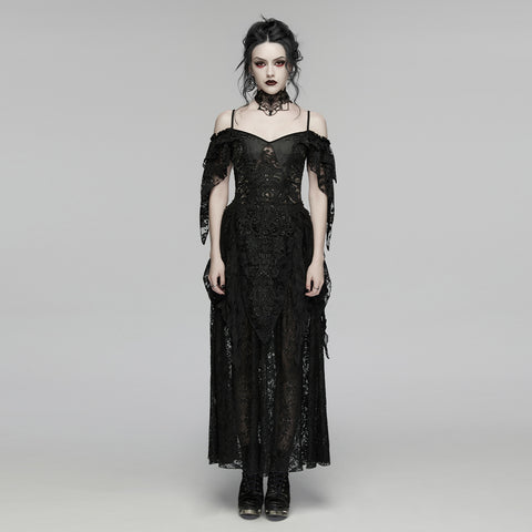 Goth layered slip dress