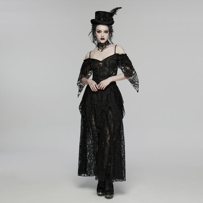 Goth layered slip dress