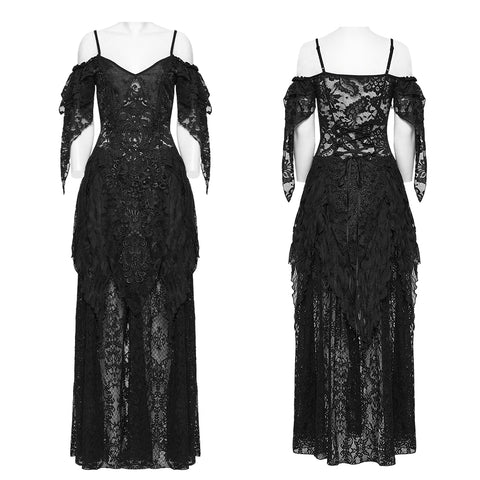 Goth layered slip dress