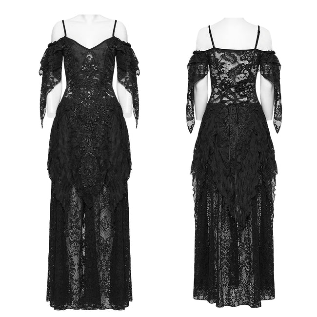 Goth layered slip dress