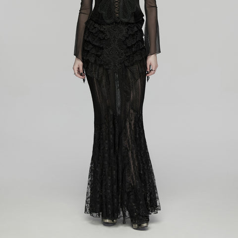 Goth Romantic Lace Layered Skirt