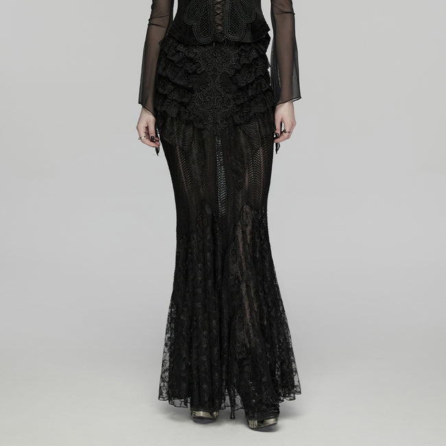 Goth Romantic Lace Layered Skirt