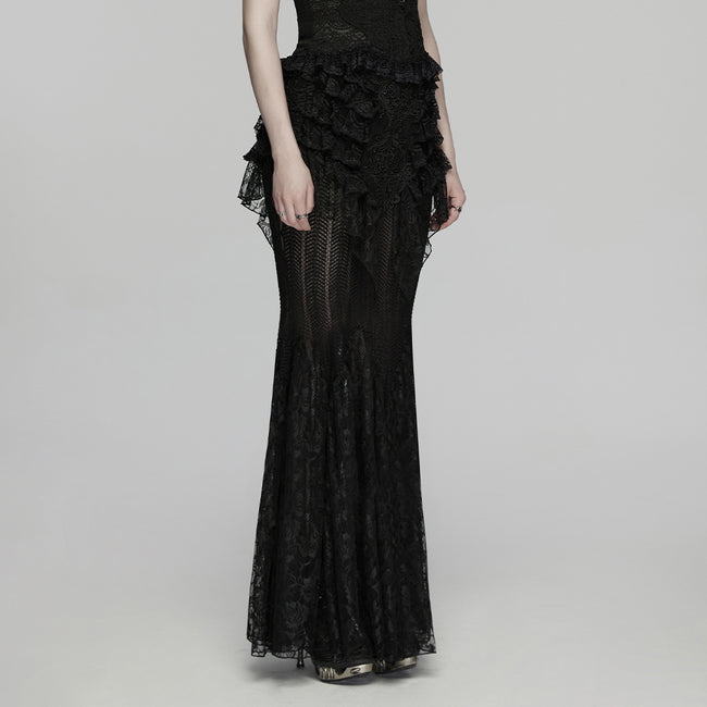 Goth Romantic Lace Layered Skirt