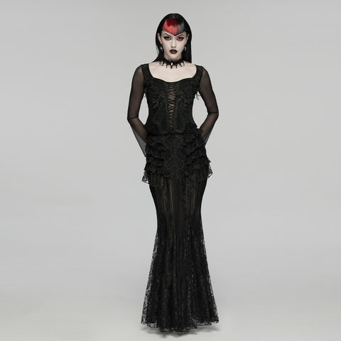 Goth Romantic Lace Layered Skirt