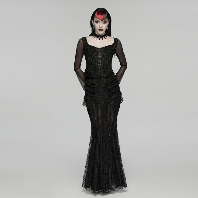 Goth Romantic Lace Layered Skirt