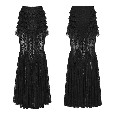 Goth Romantic Lace Layered Skirt