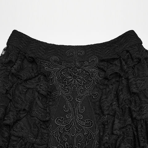 Goth Romantic Lace Layered Skirt