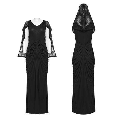 2-in-1 Elegant Gothic Nun Maxi Dress