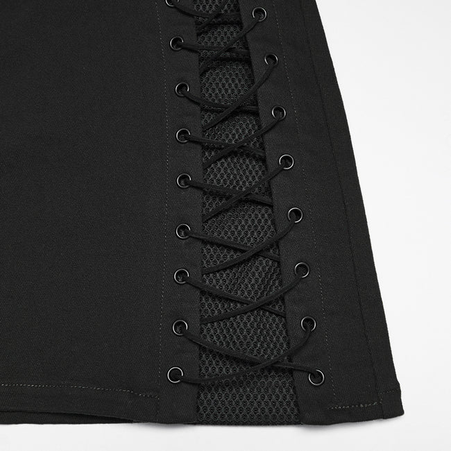 Cyberpunk asymmetrical bodycon skirt