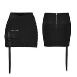 Cyberpunk asymmetrical bodycon skirt