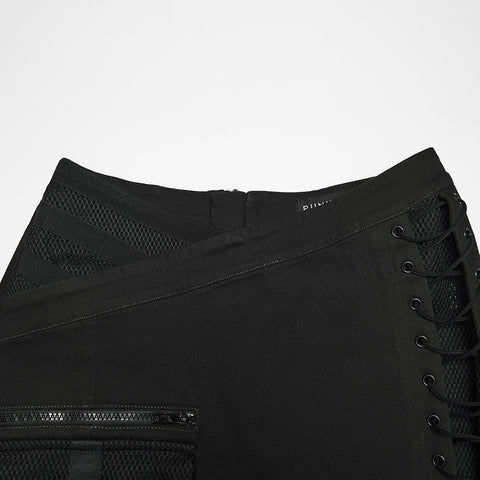 Cyberpunk asymmetrical bodycon skirt