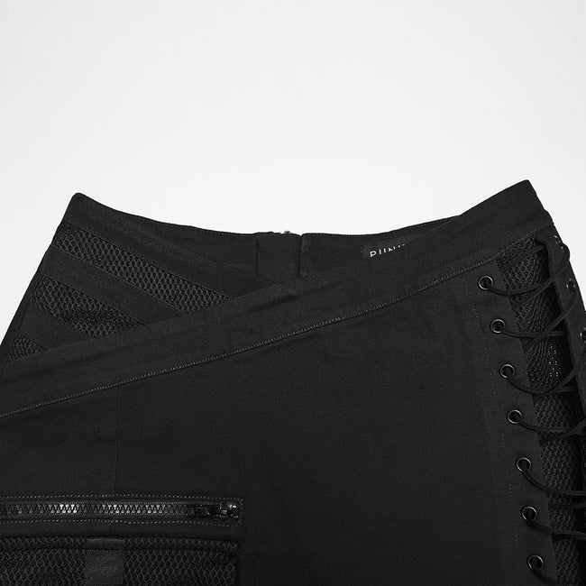 Cyberpunk asymmetrical bodycon skirt
