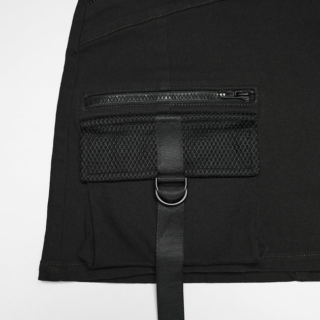 Cyberpunk asymmetrical bodycon skirt