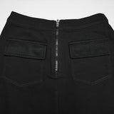 Cyberpunk asymmetrical bodycon skirt